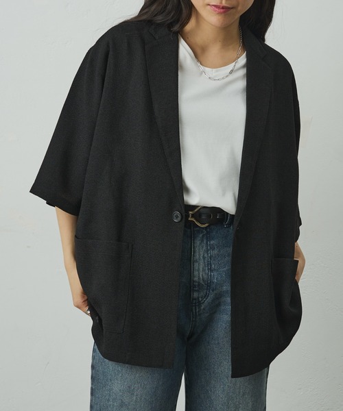 COLONY 2139（コロニートゥーワンスリーナイン）の「セットアップ対応/ サマーツイード半袖シャツジャケット（シャツ/ブラウス・メンズ・ブラック/ネイビー・MEDIUM/LARGE）」の10枚目の写真