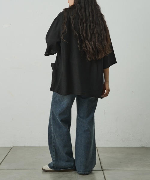 COLONY 2139（コロニートゥーワンスリーナイン）の「セットアップ対応/ サマーツイード半袖シャツジャケット（シャツ/ブラウス・メンズ・ブラック/ネイビー・MEDIUM/LARGE）」の15枚目の写真