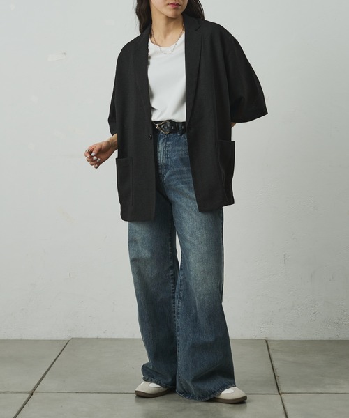 COLONY 2139（コロニートゥーワンスリーナイン）の「セットアップ対応/ サマーツイード半袖シャツジャケット（シャツ/ブラウス・メンズ・ブラック/ネイビー・MEDIUM/LARGE）」の13枚目の写真