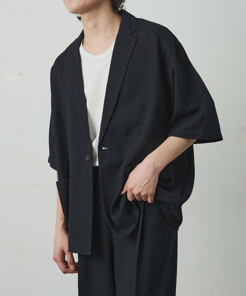 COLONY 2139（コロニートゥーワンスリーナイン）の「セットアップ対応/ サマーツイード半袖シャツジャケット（シャツ/ブラウス・メンズ・ブラック/ネイビー・MEDIUM/LARGE）」の18枚目の写真