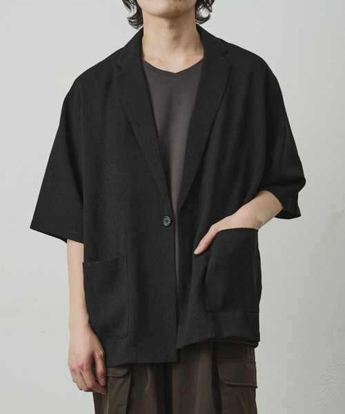 COLONY 2139（コロニートゥーワンスリーナイン）の「セットアップ対応/ サマーツイード半袖シャツジャケット（シャツ/ブラウス・メンズ・ブラック/ネイビー・MEDIUM/LARGE）」の3枚目の写真