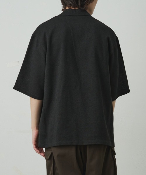 COLONY 2139（コロニートゥーワンスリーナイン）の「セットアップ対応/ サマーツイード半袖シャツジャケット（シャツ/ブラウス・メンズ・ブラック/ネイビー・MEDIUM/LARGE）」の5枚目の写真