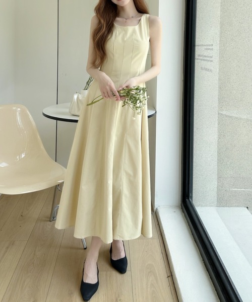 Ada.(エイダ)の「ノースリーブパネルライン フレアワンピ ◎(ワンピース・レディース・ホワイト/ブラック/イエロー・M)」の18枚目の写真