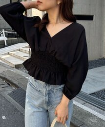 CAPRICIEUX LE'MAGE | ウエストマークVネックブラウス(シャツ/ブラウス)