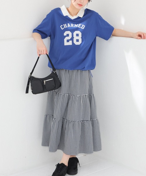 Honeys（ハニーズ）の「ロングティアードスカート（スカート・レディース・アイボリー系1/ブラック系その他/ネイビー系・3L/L/LL/M/S）」の13枚目の写真