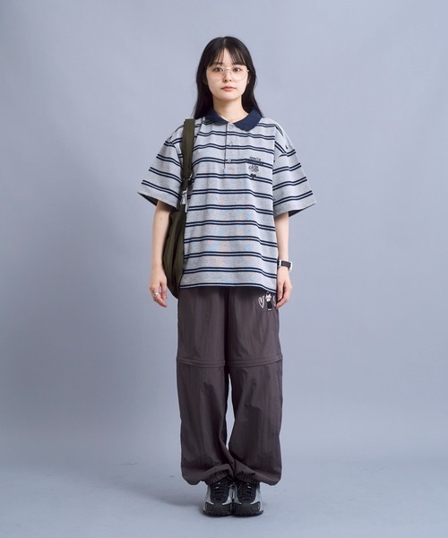 kaoyorinakami（カオヨリナカミ）の「Connie border polo / コニーボーダーポロシャツ（ポロシャツ・メンズ・グレー/ブラック/アイボリー・X-LARGE/SMALL/MEDIUM/LARGE）」の5枚目の写真