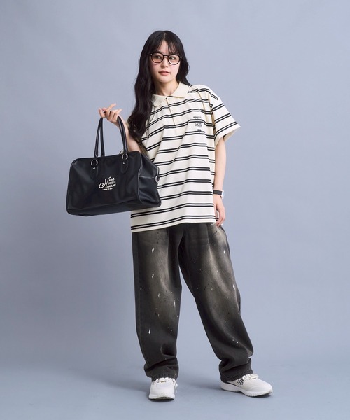 kaoyorinakami（カオヨリナカミ）の「Connie border polo / コニーボーダーポロシャツ（ポロシャツ・メンズ・グレー/ブラック/アイボリー・X-LARGE/SMALL/MEDIUM/LARGE）」の13枚目の写真