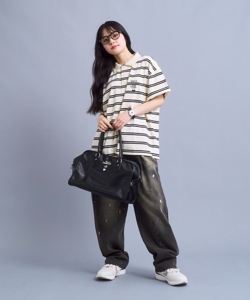 kaoyorinakami（カオヨリナカミ）の「Connie border polo / コニーボーダーポロシャツ（ポロシャツ・メンズ・グレー/ブラック/アイボリー・X-LARGE/SMALL/MEDIUM/LARGE）」の17枚目の写真