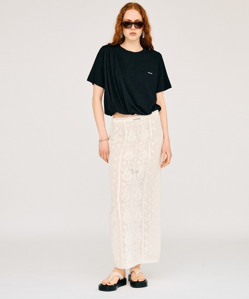 PRANK PROJECT（プランクプロジェクト）の「【2026Summer Pre-Order】スラブバルーンヘムTEE / Slub Balloon Hem T-Shirt（Tシャツ/カットソー・レディース・ホワイト/グレー・FREE）」の5枚目の写真