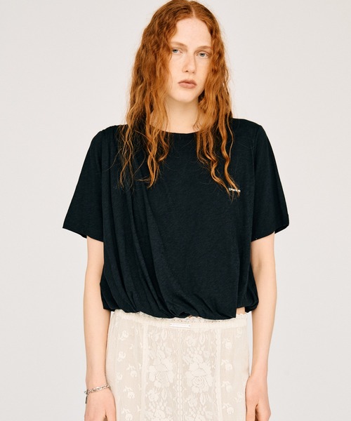 PRANK PROJECT（プランクプロジェクト）の「【2026Summer Pre-Order】スラブバルーンヘムTEE / Slub Balloon Hem T-Shirt（Tシャツ/カットソー・レディース・ホワイト/グレー・FREE）」の3枚目の写真