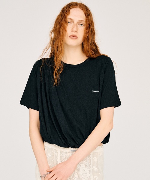 PRANK PROJECT（プランクプロジェクト）の「【2026Summer Pre-Order】スラブバルーンヘムTEE / Slub Balloon Hem T-Shirt（Tシャツ/カットソー・レディース・ホワイト/グレー・FREE）」の4枚目の写真