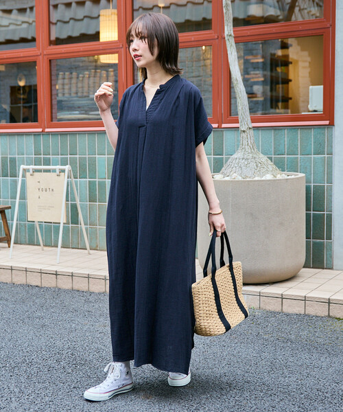 セール】限定展開 インド ダブルガーゼ スキッパー フレンチスリーブ