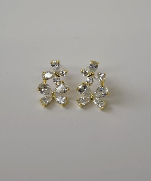 LA MUe(ラミュー)の「【LA MUE】シルバー925ポスト バタフライ ビジュー ピアス(ピアス(両耳用)・レディース・シルバー・FREE)」の9枚目の写真