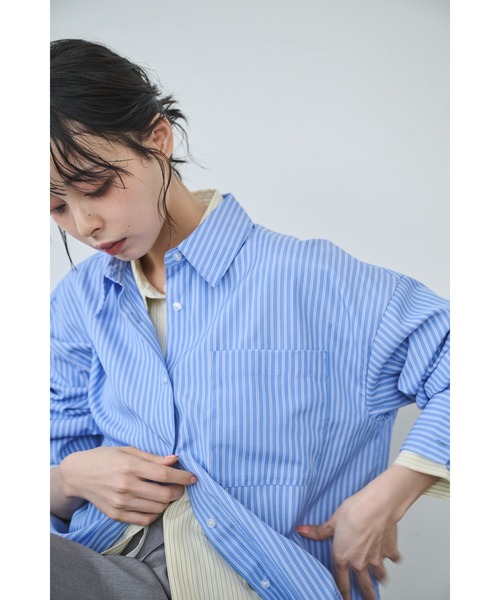 Anclear oui(アンクリアウィ)の「バブーシュカ付きシャツブラウス(シャツ/ブラウス・レディース・ブルー/Yellow/PINK・F)」の8枚目の写真