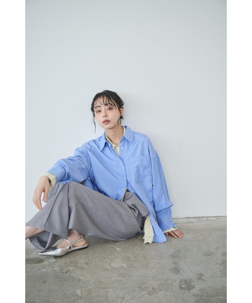 Anclear oui(アンクリアウィ)の「バブーシュカ付きシャツブラウス(シャツ/ブラウス・レディース・ブルー/Yellow/PINK・F)」の9枚目の写真