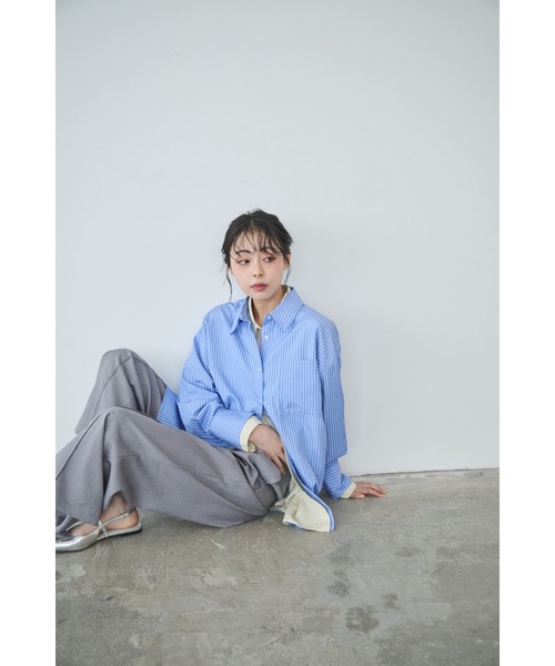 Anclear oui(アンクリアウィ)の「バブーシュカ付きシャツブラウス(シャツ/ブラウス・レディース・ブルー/Yellow/PINK・F)」の10枚目の写真