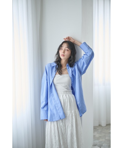 Anclear oui(アンクリアウィ)の「バブーシュカ付きシャツブラウス(シャツ/ブラウス・レディース・ブルー/Yellow/PINK・F)」の15枚目の写真