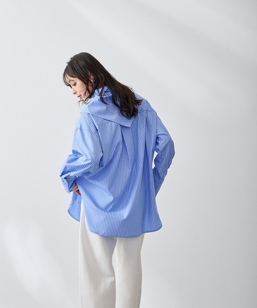Anclear oui(アンクリアウィ)の「バブーシュカ付きシャツブラウス(シャツ/ブラウス・レディース・ブルー/Yellow/PINK・F)」の17枚目の写真