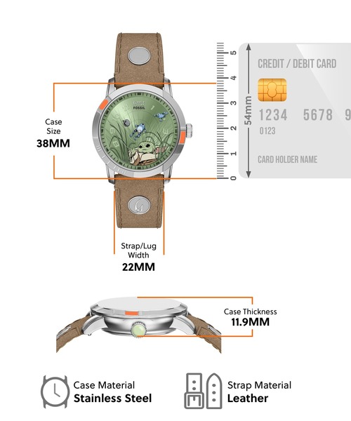 FOSSIL(フォッシル)の「フォッシル | スターウォーズ Star Wars x Fossil Neutra Watch Set Grogu グローグー 腕時計 メンズ アナログ レザー LE1244SET(アナログ腕時計・メンズ・ブラウン・FREE)」の5枚目の写真