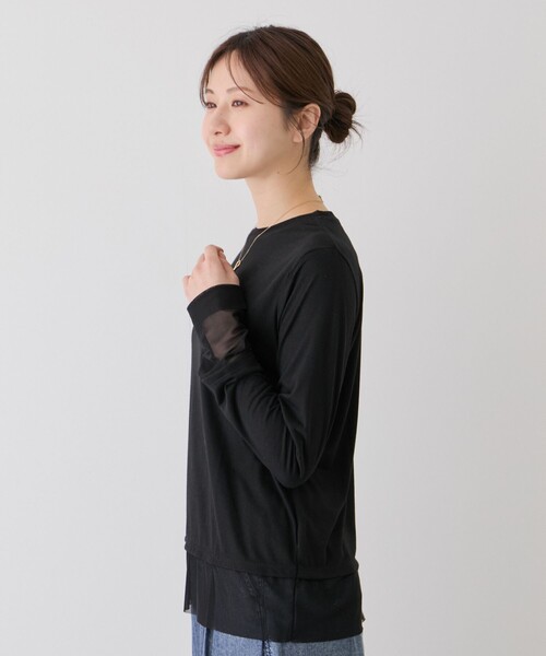 Jayro(ジャイロ)の「シアー切替プルオーバー(Tシャツ/カットソー・レディース・ブラック/グレー/ホワイト系その他・FREE)」の7枚目の写真