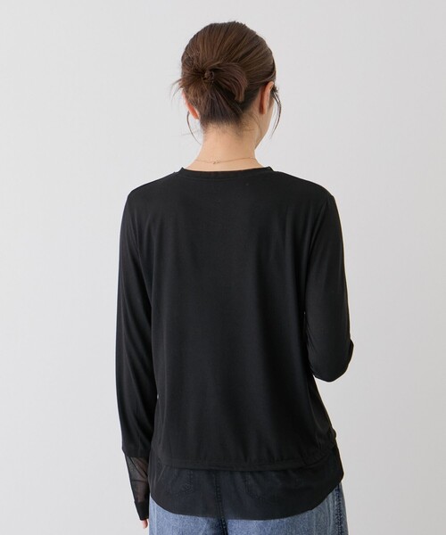 Jayro(ジャイロ)の「シアー切替プルオーバー(Tシャツ/カットソー・レディース・ブラック/グレー/ホワイト系その他・FREE)」の8枚目の写真
