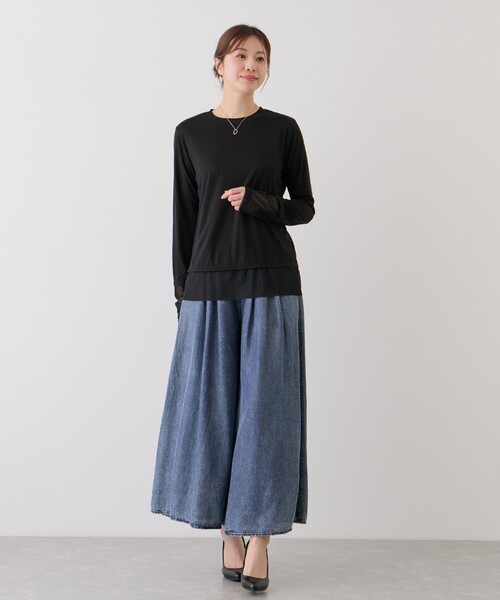 Jayro(ジャイロ)の「シアー切替プルオーバー(Tシャツ/カットソー・レディース・ブラック/グレー/ホワイト系その他・FREE)」の9枚目の写真