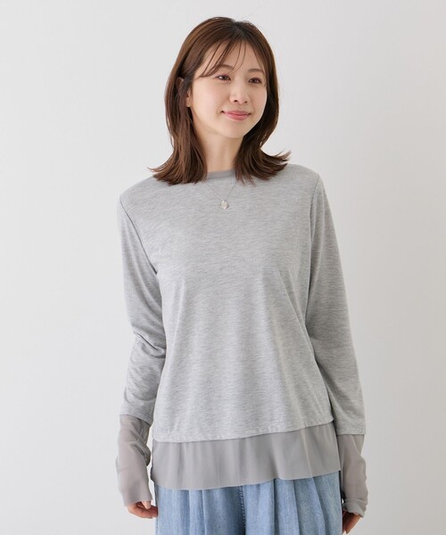 Jayro(ジャイロ)の「シアー切替プルオーバー(Tシャツ/カットソー・レディース・ブラック/グレー/ホワイト系その他・FREE)」の14枚目の写真