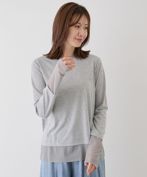 Jayro(ジャイロ)の「シアー切替プルオーバー(Tシャツ/カットソー・レディース・ブラック/グレー/ホワイト系その他・FREE)」の15枚目の写真