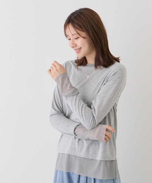 Jayro(ジャイロ)の「シアー切替プルオーバー(Tシャツ/カットソー・レディース・ブラック/グレー/ホワイト系その他・FREE)」の16枚目の写真