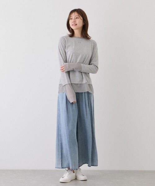 Jayro(ジャイロ)の「シアー切替プルオーバー(Tシャツ/カットソー・レディース・ブラック/グレー/ホワイト系その他・FREE)」の18枚目の写真