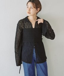 SHENERY（シーナリー）の「絡みレースシャツ×ビスチェSET（Tシャツ/カットソー）」