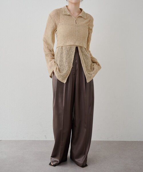 SHENERY（シーナリー）の「【再入荷】絡みレースシャツ×ビスチェSET（T 