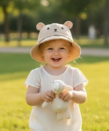 WARAIJOGO（ワライジョウゴ）の「クマさんキッズバケットハット/キッズ(LEY)（ハット）」