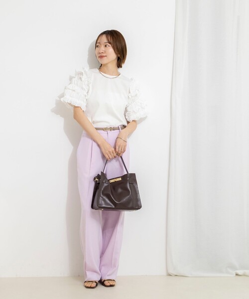 NOLLEY’S(ノーリーズ)の「【WEB限定】袖コンシャスプルオーバー(Tシャツ/カットソー・レディース・オフホワイト/ブラック/ネイビー・FREE)」の8枚目の写真