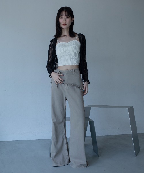 VACANCY(ヴァカンシー)の「透かし編みハート柄シアーカーディガン(カーディガン/ボレロ・レディース・レッド/ホワイト/ブラック・FREE)」の22枚目の写真