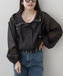 【選べる2デザイン】大人カジュアル、シアーブルゾン