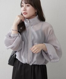 【選べる2デザイン】大人カジュアル、シアーブルゾン