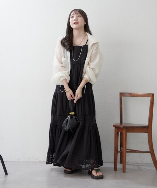 Remind me and forever(リマインドミーアンドフォーエバー)の「【選べる2デザイン】大人カジュアル、シアーブルゾン(ブルゾン・レディース・グレー/ブラック系その他/アイボリー/ブラック/グレー系その他2/ホワイト系その他・FREE)」の17枚目の写真