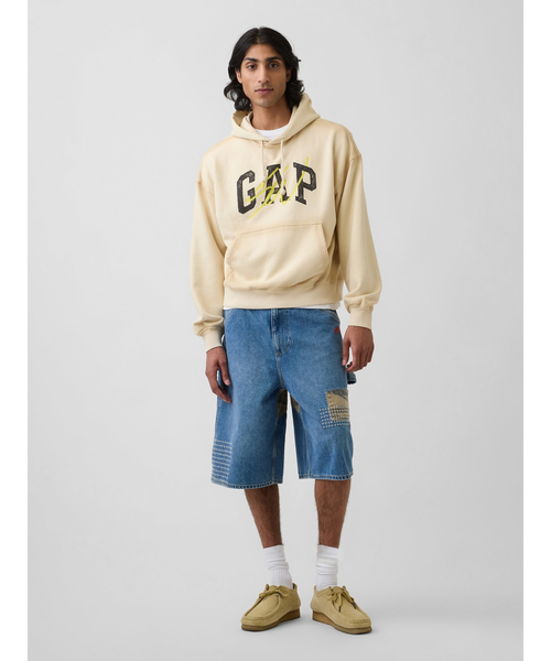 GAP(ギャップ)の「Gap × Sean Wotherspoon ヘビーウェイト フレンチテリー オーバーサイズ クロップド GAPロゴパーカー(パーカー・メンズ・アイボリー・L/M/XL/XS/S)」の7枚目の写真