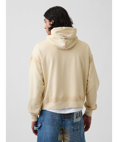 GAP(ギャップ)の「Gap × Sean Wotherspoon ヘビーウェイト フレンチテリー オーバーサイズ クロップド GAPロゴパーカー(パーカー・メンズ・アイボリー・L/M/XL/XS/S)」の8枚目の写真