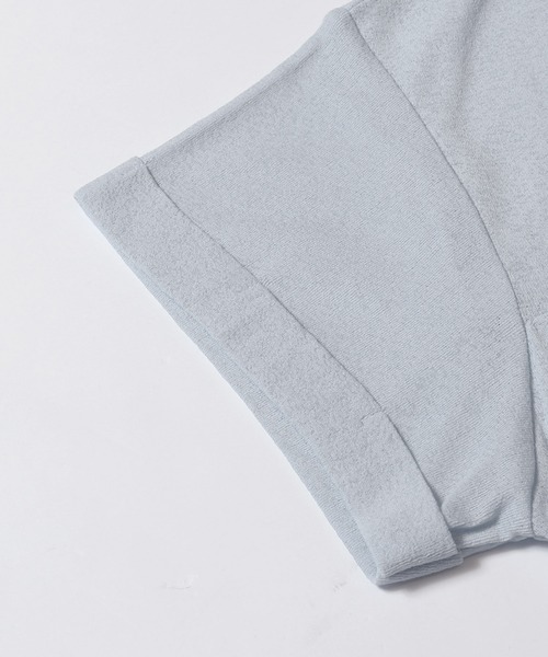 coca(coca)(コカ)の「シアージョーゼットペプラムロールアップスリーブT(Tシャツ/カットソー・レディース・ライトブルー/ブラック・M/L/S)」の16枚目の写真