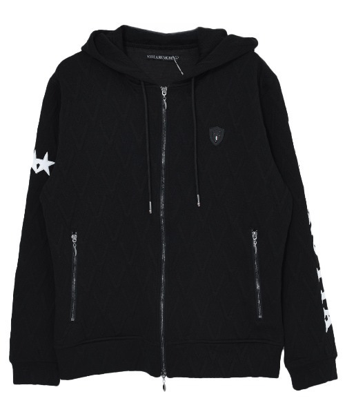 VIOLA(ヴィオラ)の「『VIOLA rumore/ヴィオラ ルモーレ』カットJQフルZIP長袖パーカー(パーカー・メンズ・ブラック/オフホワイト・M/L/XL)」の7枚目の写真