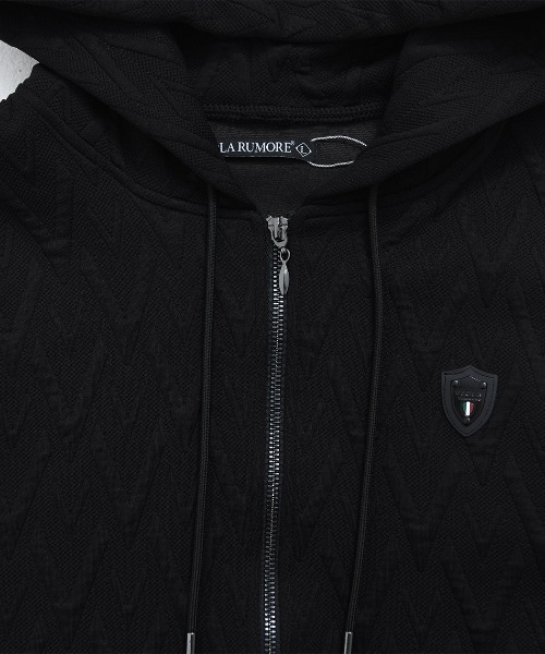 VIOLA(ヴィオラ)の「『VIOLA rumore/ヴィオラ ルモーレ』カットJQフルZIP長袖パーカー(パーカー・メンズ・ブラック/オフホワイト・M/L/XL)」の9枚目の写真