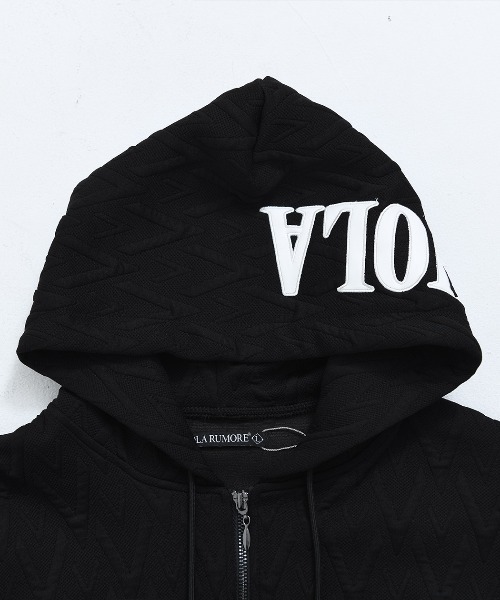 VIOLA(ヴィオラ)の「『VIOLA rumore/ヴィオラ ルモーレ』カットJQフルZIP長袖パーカー(パーカー・メンズ・ブラック/オフホワイト・M/L/XL)」の14枚目の写真