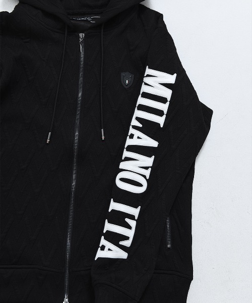 VIOLA(ヴィオラ)の「『VIOLA rumore/ヴィオラ ルモーレ』カットJQフルZIP長袖パーカー(パーカー・メンズ・ブラック/オフホワイト・M/L/XL)」の20枚目の写真