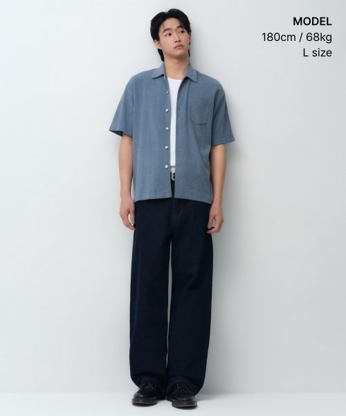 MUSINSA STANDARD（ムシンサスタンダード）の「テリークロス半袖シャツ [ブルーグレー]（シャツ/ブラウス・メンズ・その他・SMALL/MEDIUM/LARGE/X-LARGE/2XL）」の2枚目の写真