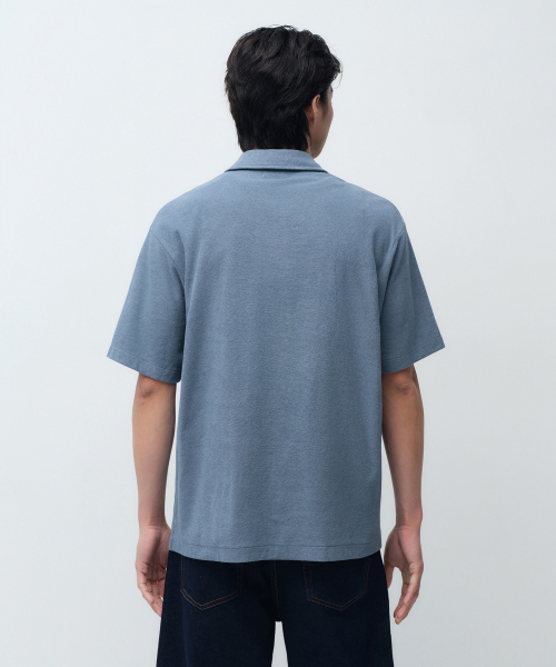MUSINSA STANDARD（ムシンサスタンダード）の「テリークロス半袖シャツ [ブルーグレー]（シャツ/ブラウス・メンズ・その他・SMALL/MEDIUM/LARGE/X-LARGE/2XL）」の3枚目の写真