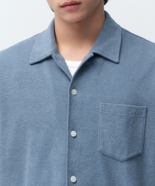 MUSINSA STANDARD（ムシンサスタンダード）の「テリークロス半袖シャツ [ブルーグレー]（シャツ/ブラウス・メンズ・その他・SMALL/MEDIUM/LARGE/X-LARGE/2XL）」の4枚目の写真