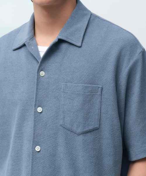 MUSINSA STANDARD（ムシンサスタンダード）の「テリークロス半袖シャツ [ブルーグレー]（シャツ/ブラウス・メンズ・その他・SMALL/MEDIUM/LARGE/X-LARGE/2XL）」の5枚目の写真