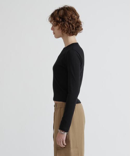 AVIREX(アヴィレックス)の「《DAILY/WOMAN》L/S CREW NECK T-SHIRT(Tシャツ/カットソー・レディース・ブラック/ホワイト・M/S)」の7枚目の写真